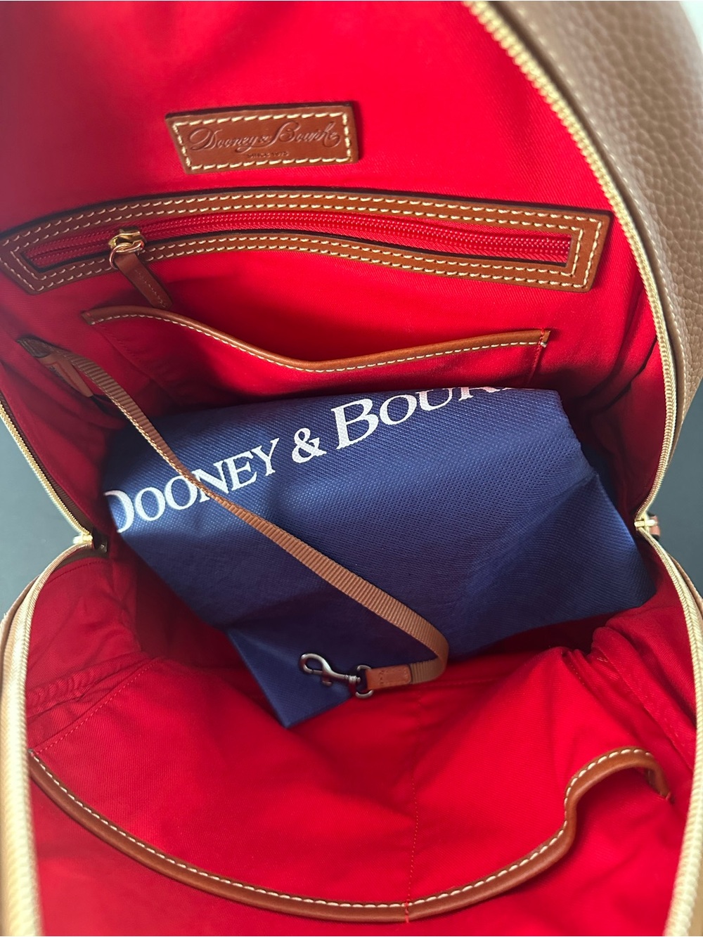Dooney & Bourke Pebble Grain Ronnie Backpack, Caramel - Picture 3 of 4